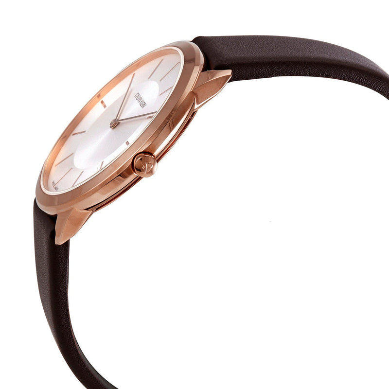 Calvin Klein Minimal White Dial Brown Leather Strap Watch for Men - K3M216G6 Buy Now By Calvin Klein