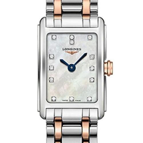 Shop Longines Dolcevita Mother of Pearl Diamond Dial Two Tone Steel Strap Watch for Women - L5.258.5.87.7 in USA