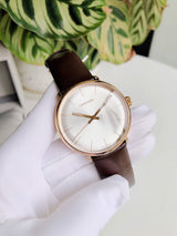 Calvin Klein High Noon Silver Dial Brown Leather Strap Watch for Men - K8M216G6