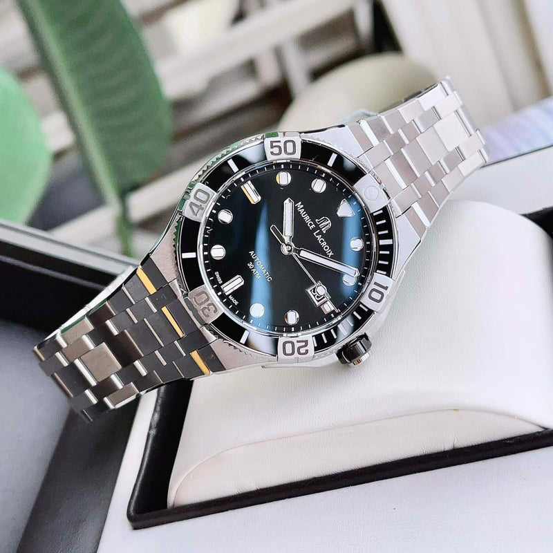 Maurice Lacroix Aikon Venturer Black Dial Silver Steel Strap Watch for Men - AI6058-SS002-330-1 Buy Now By Maurice Lacroix