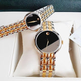Shop Movado Veturi Quartz Black Dial Two Tone Steel Strap Watch for Men - 0606932 in USA