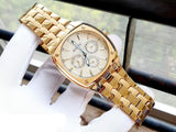 Bulova Multifunction White Dial Gold Steel Strap Watch for Men - 97C105 Buy Now By Bulova