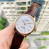 Tissot Le Locle Powermatic 80 Silver Dial Brown Leather Strap Watch For Men - T006.407.36.033.00 Buy Now By Tissot