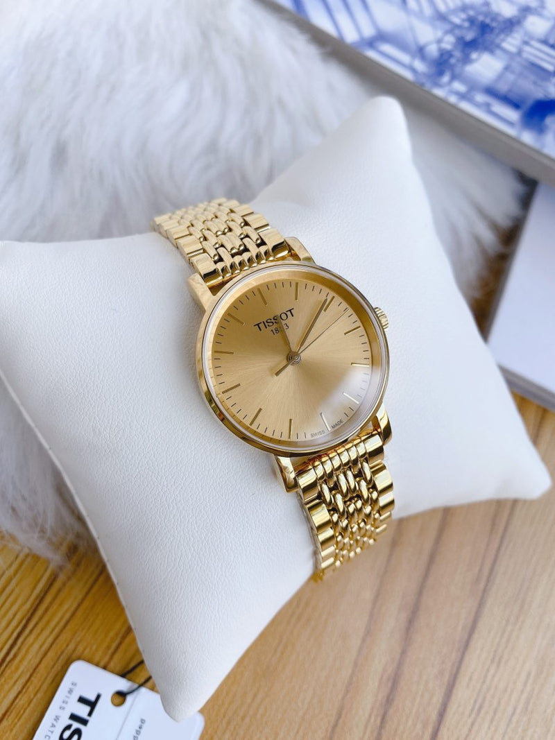Tissot T Classic Everytime Desire Small Gold Dial Gold Mesh Bracelet Watch For Women - T109.210.33.021.00 Buy Now By Tissot