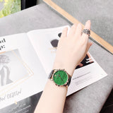 Gucci Le Marche Des Merveilles Quartz Green Dial Black Leather Strap Watch For Women - YA126463