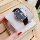 Movado Ultra Slim Black Dial Black Leather Strap Watch For Women - 0607090 Buy Now By Movado