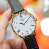Tissot Tradition 5.5 White Dial Brown Leather Strap Watch for Men - T063.409.36.018.00 Buy Now By Tissot