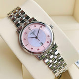 Tissot Carson Premium Lady Mother of Pearl Pink Dial Silver Steel Strap Watch For Women - T122.210.11.159.00 Buy Now By Tissot