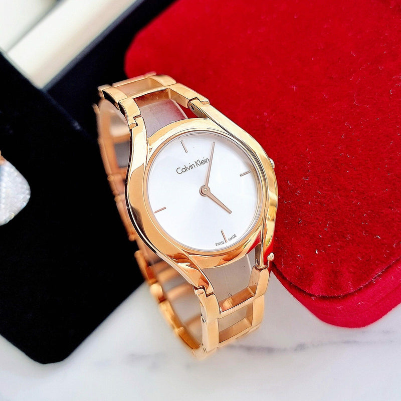 Calvin Klein Class White Dial Rose Gold Steel Strap Watch for Women - K6R23626 Buy Now By Calvin Klein
