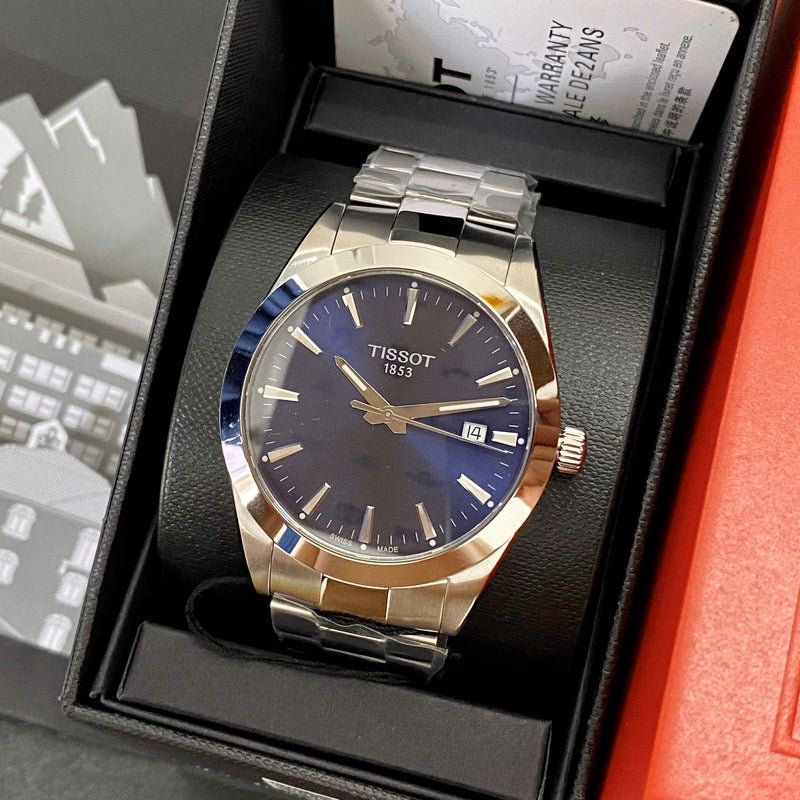 Tissot Gentleman Blue Dial Silver Steel Strap Watch For Men - T127.410.11.041.00 Buy Now By Tissot
