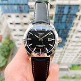 Tissot Gentleman Powermatic 80 Silicium Black Dial Black Leather Strap Watch For Men - T127.407.16.051.00 Buy Now By Tissot