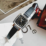 Shop Tissot Lovely Square Quartz Diamonds Black Dial Black Leather Strap Watch For Women - T058.109.16.056.00 in USA