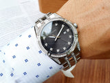 Bulova Crystal Collection Black Dial Silver Steel Strap Watch for Men - 96K104 Buy Now By Bulova