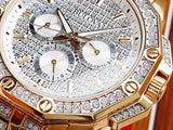 Bulova Crystal Collection Octova White Dial Gold Steel Strap Watch for Men - 98C126 Buy Now By Bulova