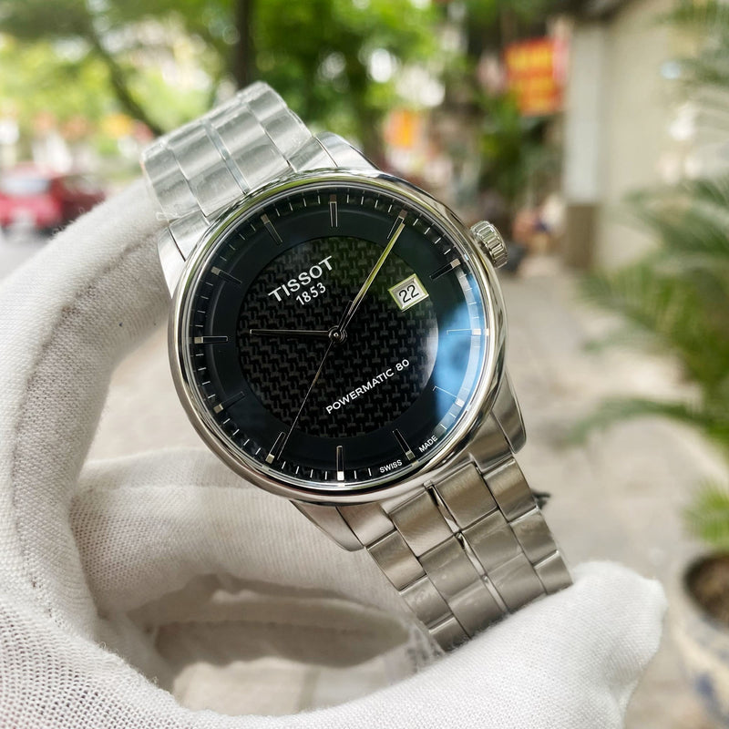 Tissot Luxury Powermatic 80 Black Dial Silver Steel Strap Watch for Men - T086.407.11.201.02 Buy Now By Tissot