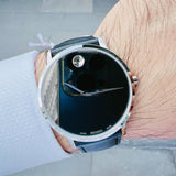 Movado Museum Classic Black Dial Black Leather Strap Watch for Men - 0607194 Buy Now By Movado