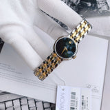 Shop Movado Veturi Quartz Black Dial Two Tone Steel Strap Watch for Women - 0606933 in USA