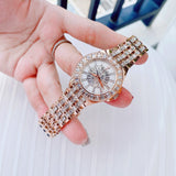 Bulova Phantom White Dial with Swarovski Baguettes Rose Gold Steel Strap Watch for Women - 98L268 Buy Now By Bulova