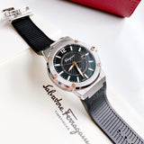 Salvatore Ferragamo F-80 Black Dial Black Rubber Strap Watch For Men - SFHY00120 Buy Now By Salvatore Ferragamo