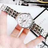 Tissot Chemin Des Tourelles Powermatic 80 Rubies Mother of Pearl Dial Silver Steel Strap Watch For Women - T099.207.11.113.00 Buy Now By Tissot
