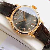 Tissot Chemin Des Tourelles Powermatic 80 Lady Brown Dial Brown Leather Strap Watch For Women - T099.207.36.447.00