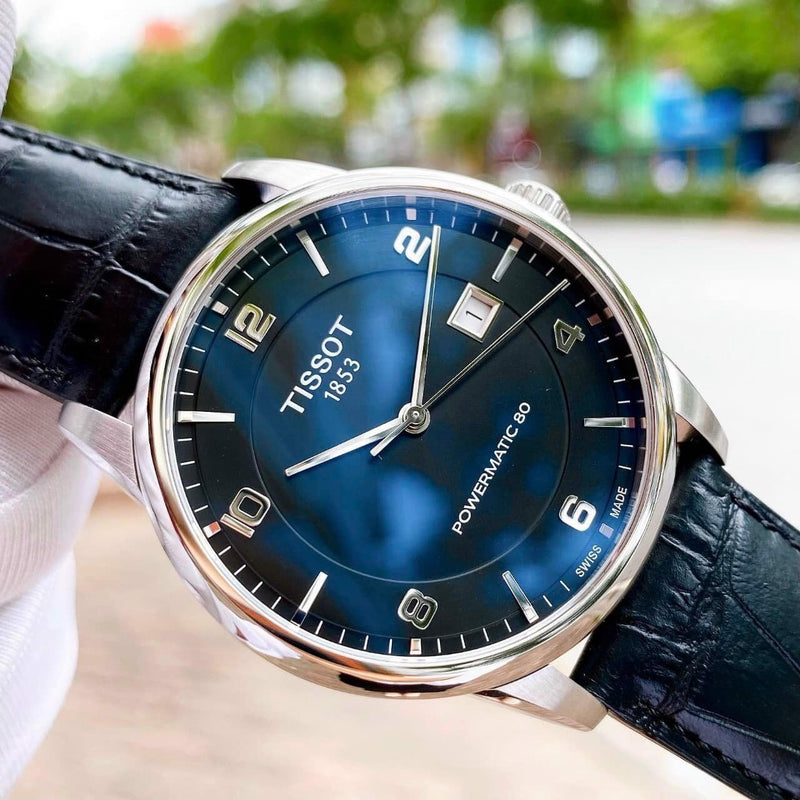 Tissot Luxury Powermatic 80 Black Dial Black Leather Strap Watch For Men - T086.407.16.057.00 Buy Now By Tissot