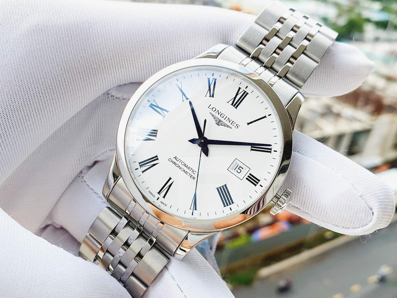 Longines Record Automatic Stainless Steel 40mm Watch for Men - L2.821.4.11.6 Buy Now By Longines