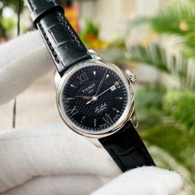 Tissot Le Locle Automatic Lady Black Dial Black Leather Strap Watch for Women - T41.1.123.57 Buy Now By Tissot