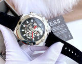 Guess Third Grear Multi Function Black Dial Black Rubber Strap Watch for Men- GW0334G1 Buy Now By Guess