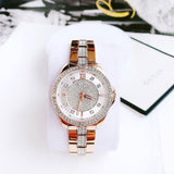 Bulova Crystal Collection Silver Dial Rose Gold Steel Strap Watch for Women - 98L229 Buy Now By Bulova