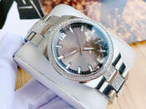 Shop Bulova Crystal Collection Brown Dial Silver Steel Strap Watch for Men - 96B221 in USA