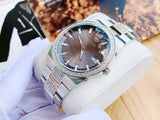 Shop Bulova Crystal Collection Brown Dial Silver Steel Strap Watch for Men - 96B221 in USA
