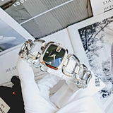 Shop Gucci G Gucci Black Dial Silver Steel Strap Watch For Women - YA125510 in USA