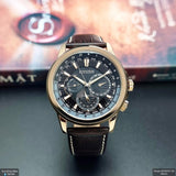 Citizen Eco Drive Calendrier Black Dial Brown Leather StrapWatch For Men - BU2023-12E Buy Now By Citizen