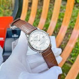 Shop Tissot Luxury Powermatic 80 Silver Dial Brown Leather Strap Watch For Men - T086.407.16.037.00 in USA