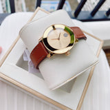 Shop Movado Bold Rose Gold Dial Brown Leather Strap Watch For Women - 3600438 in USA