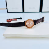 Shop Movado Bold Rose Gold Dial Brown Leather Strap Watch For Women - 3600438 in USA