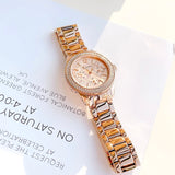 Bulova Crystal Silver Dial Rose Gold Steel Strap Watch for Women - 97N101 Buy Now By Bulova