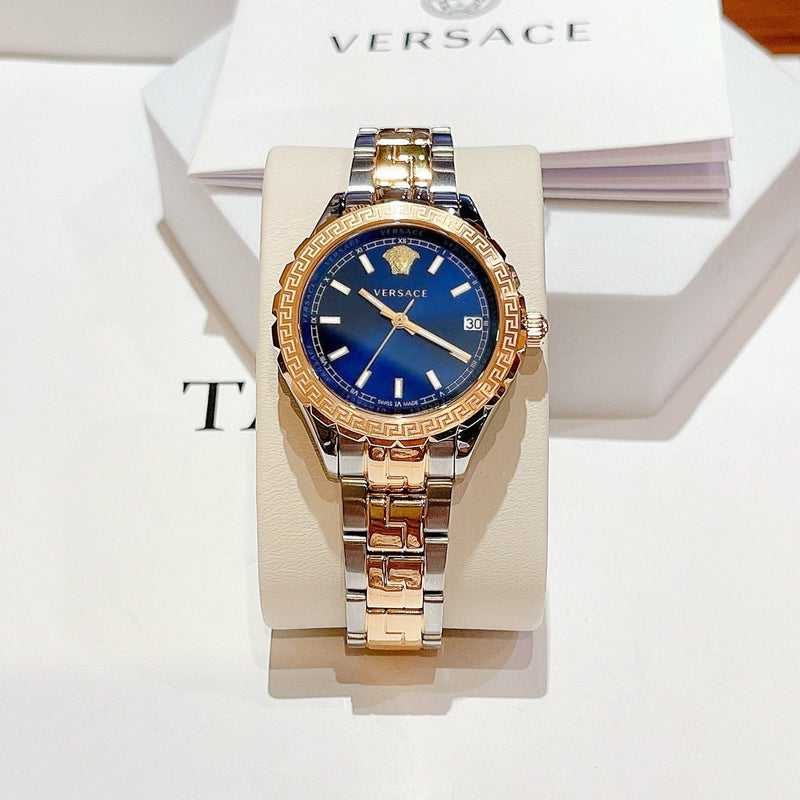 Versace Hellenyium Blue Dial Two Tone Steel Strap Watch for Women - V12060017 Buy Now By Versace