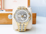 Bulova Crystal Collection Octova White Dial Gold Steel Strap Watch for Men - 98C126 Buy Now By Bulova