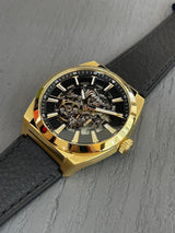 Fossil Everett Automatic Skeleton Black Dial Black Leather Strap Watch for Men - ME3208 Buy Now By Fossil