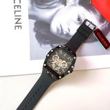 Guess Phoenix Multifunction Black Dial Black Silicone Strap Watch For Men - GW0203G8 Buy Now By Guess