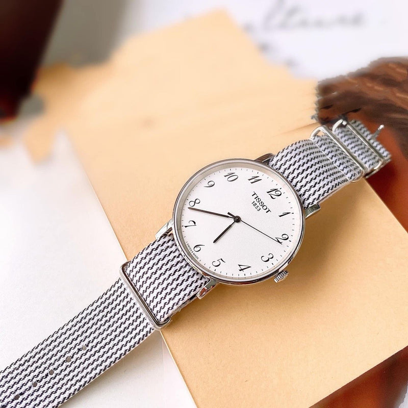 Tissot T Classic Everytime Medium White Dial Two Tone NATO Strap Watch for Women - T109.410.18.032.00 Buy Now By Tissot