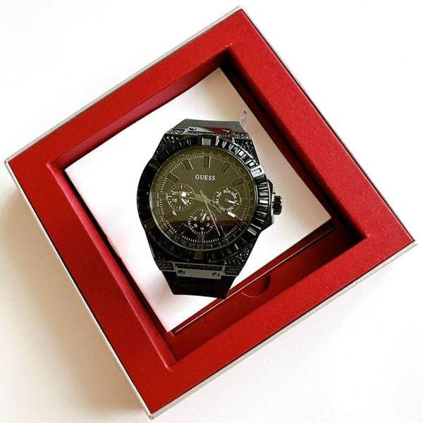 Guess Zeus Multifunction Crystals Black Dial Black Silicone Strap Watch For Men - GW0208G5 Buy Now By Guess