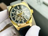 Fossil Everett Automatic Skeleton Black Dial Black Leather Strap Watch for Men - ME3208 Buy Now By Fossil