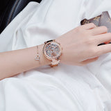 Guess Solstice Diamonds Rose Gold Dial Rose Gold Steel Strap Watch for Women - GW0403L3 Buy Now By Guess