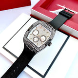 Guess Phoenix Multifunction Silver Dial Black Silicone Strap Watch For Men - GW0048G1 Buy Now By Guess