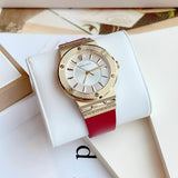 Versace Greca Silver Dial Red Leather Strap Watch for Women - VEVH00420 Buy Now By Versace