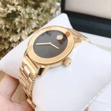 Shop Movado Bold Black Dial Gold Steel Strap Unisex Watch - 3600397 in USA