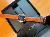 Movado Heritage Celestograf Navy Blue Dial Brown Leather Strap Watch For Women - 3650010 Buy Now By Movado